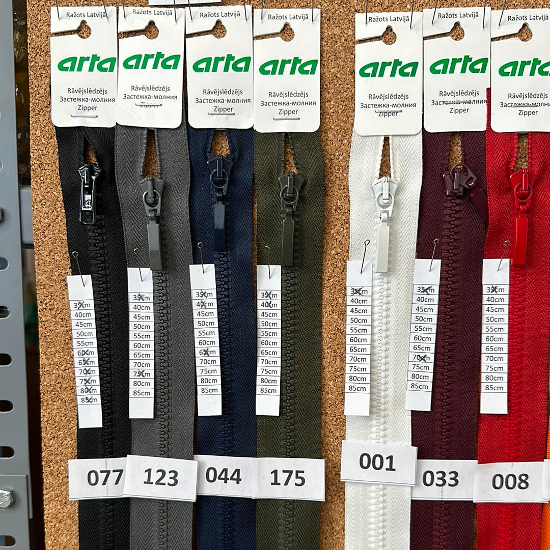 ARTA-F Tractor zipper 50cm bottom open, in different colors