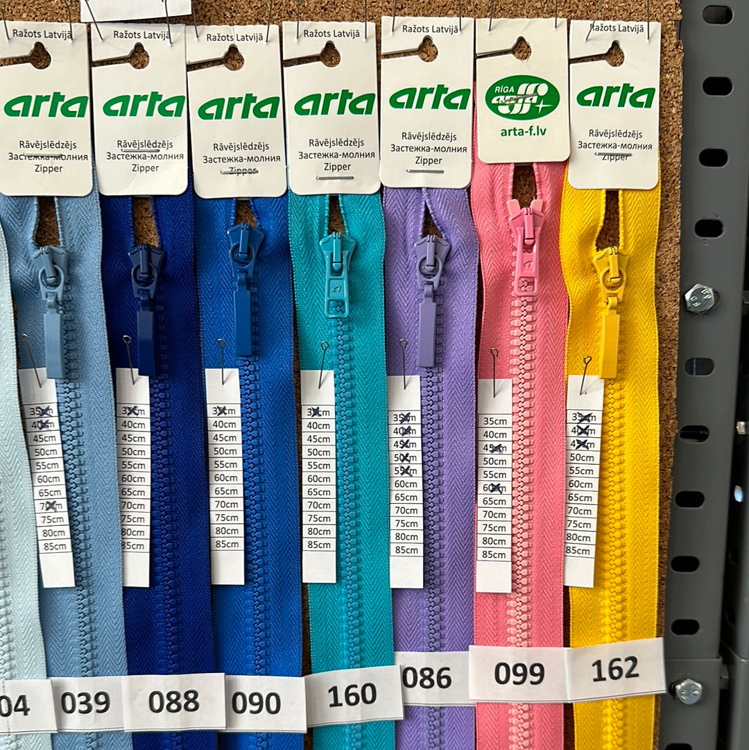 ARTA-F Tractor zipper 40cm bottom open, in different colors